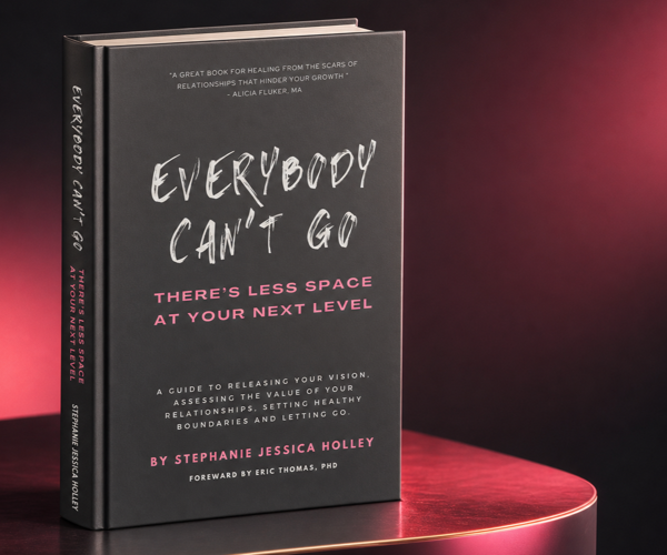 Everybody Can't Go displayed as a hardcover book on a vibrant studio platform